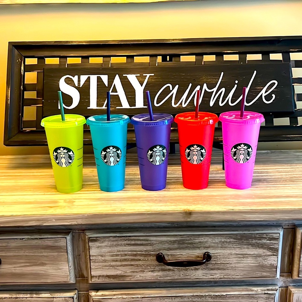 Starbucks Summer 2022 Color Changing Cold Beverage Cups Set of 5